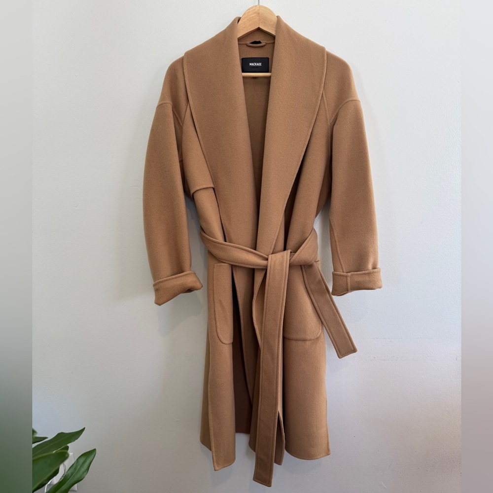Mackage Thalia Wool Belted Robe Coat